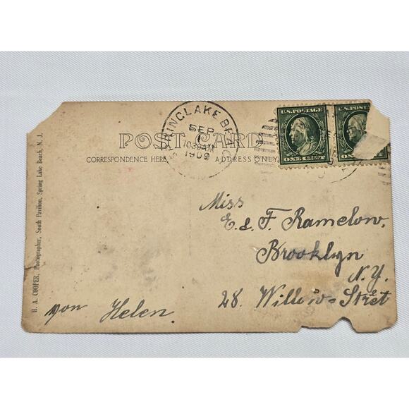 1902 Postmark Picture Postcard w 2 Benjamin Franklin 1 Cent Stamp Early Century - Picture 2 of 12